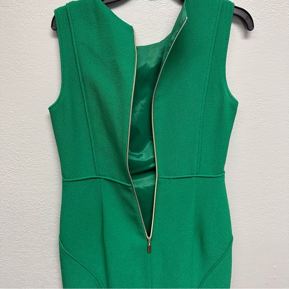 Black Halo Size 10 Sleeveless Seamed Crewneck Sheath Dress Green Cove - Picture 6 of 7